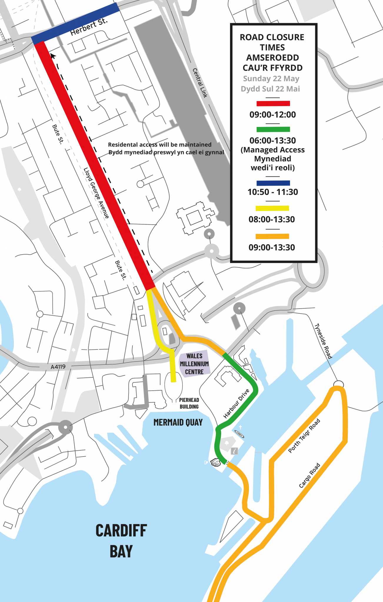 Road Closures - Brecon Carreg Cardiff Bay 10K